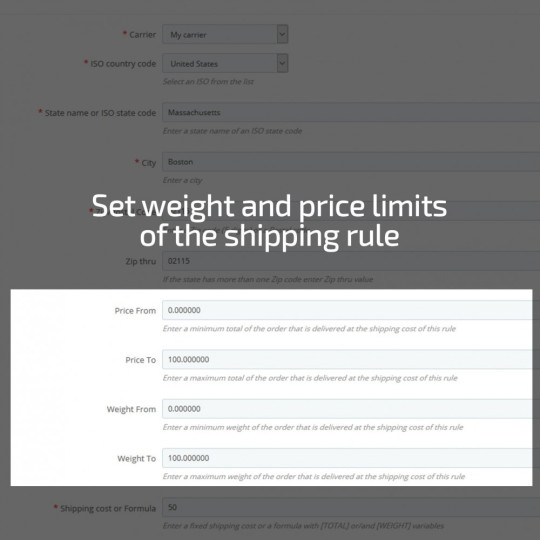 Shipping cost by Zip, Postal code, Country, State, City