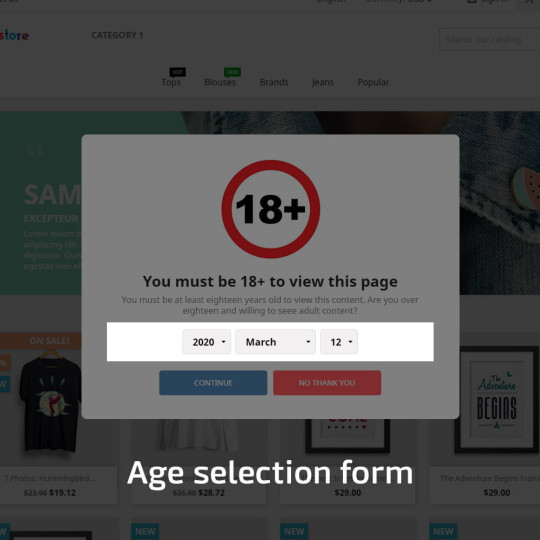 Age Verification Popup