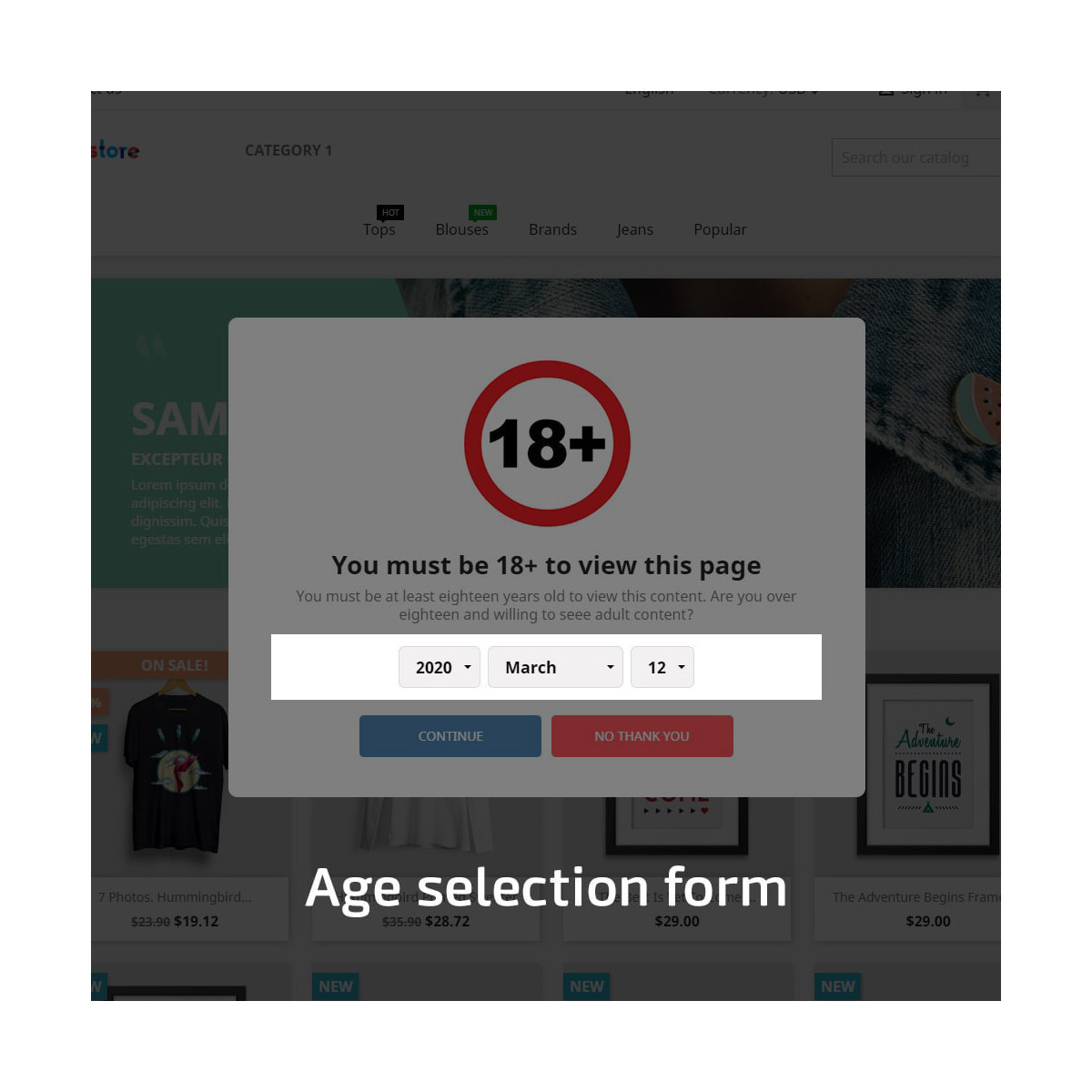 Age Verification Popup