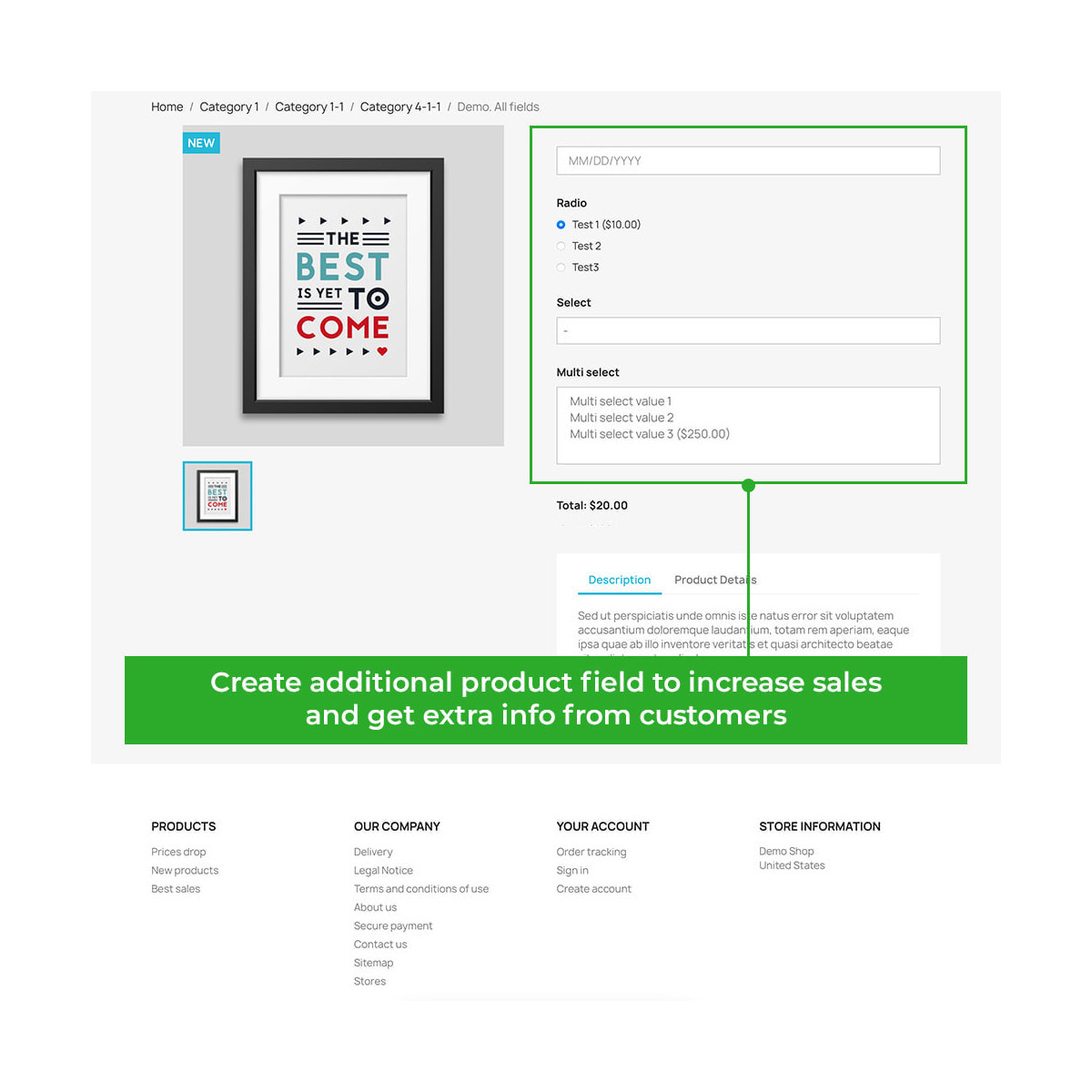 Additional Product Attributes / Custom Product Fields