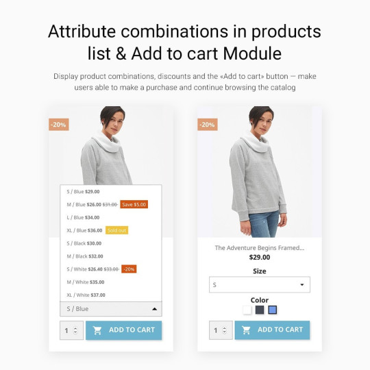 Show Attribute combinations in products list