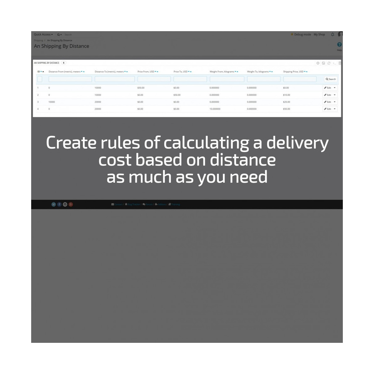 Shipping Costs Based on Distance