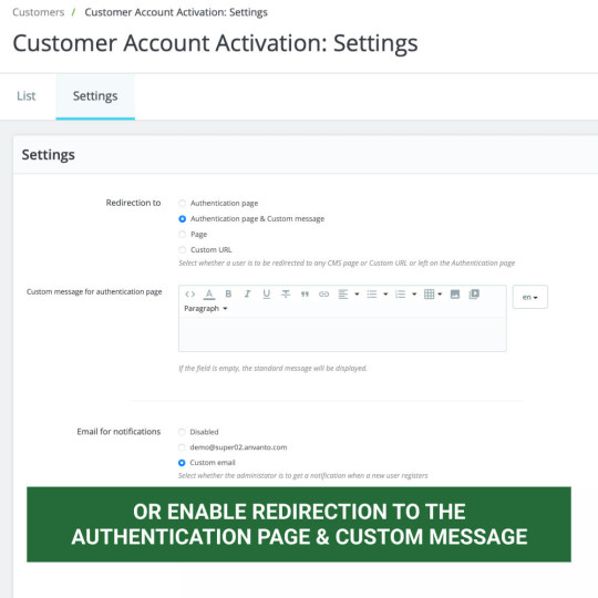 Customer Account Activation / New account moderation