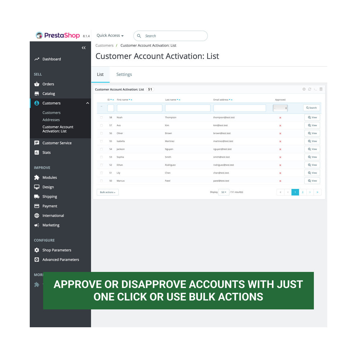 Customer Account Activation / New account moderation