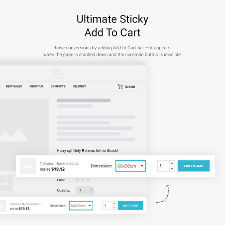 Sticky add to cart bar & Attribute combinations