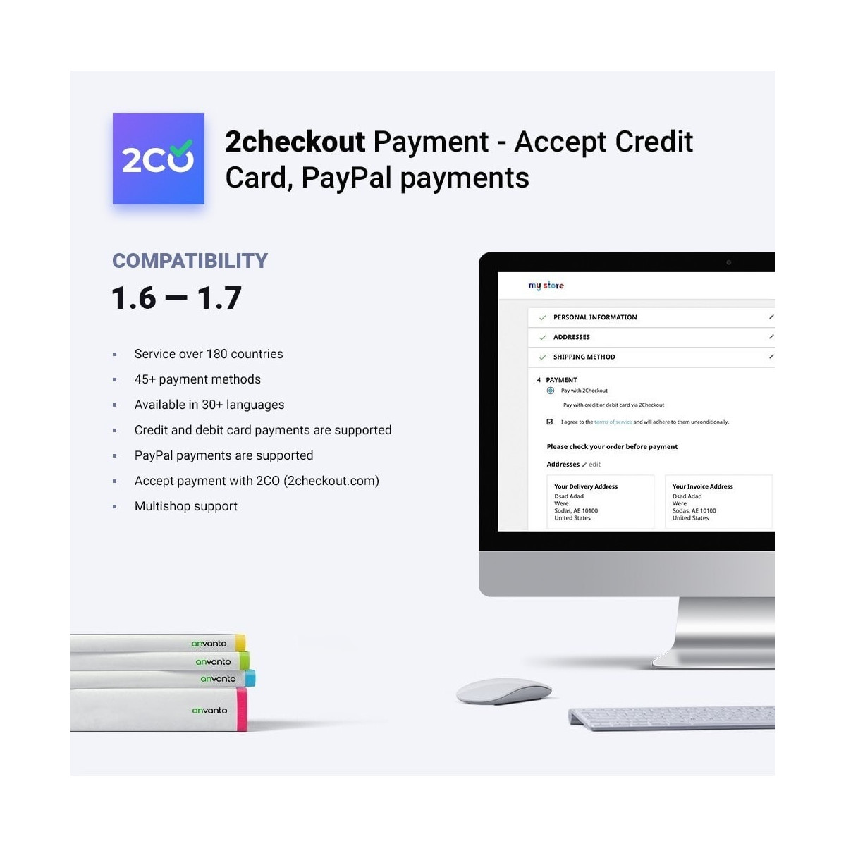 2checkout payment - accept credit card, PayPal payments